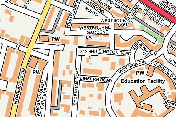 G12 9NU map - OS OpenMap – Local (Ordnance Survey)