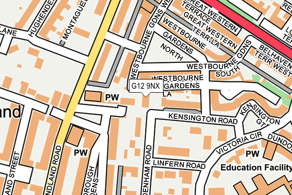 G12 9NX map - OS OpenMap – Local (Ordnance Survey)