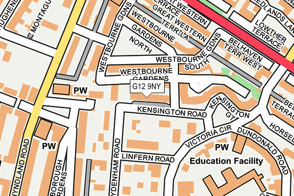 G12 9NY map - OS OpenMap – Local (Ordnance Survey)