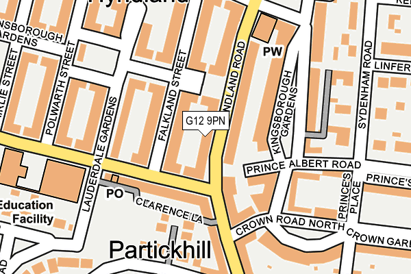 G12 9PN map - OS OpenMap – Local (Ordnance Survey)