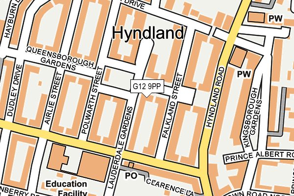 G12 9PP map - OS OpenMap – Local (Ordnance Survey)