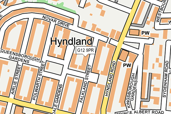 G12 9PR map - OS OpenMap – Local (Ordnance Survey)