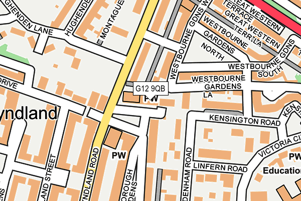 G12 9QB map - OS OpenMap – Local (Ordnance Survey)