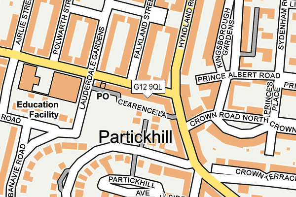 G12 9QL map - OS OpenMap – Local (Ordnance Survey)