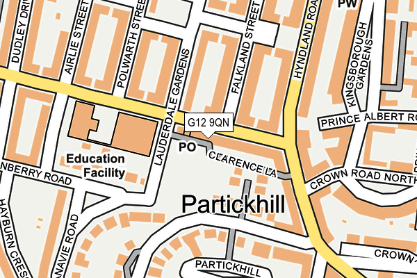 G12 9QN map - OS OpenMap – Local (Ordnance Survey)