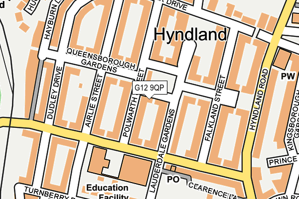 G12 9QP map - OS OpenMap – Local (Ordnance Survey)