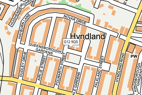 G12 9QS map - OS OpenMap – Local (Ordnance Survey)