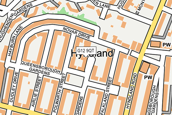 G12 9QT map - OS OpenMap – Local (Ordnance Survey)