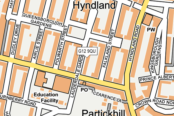 G12 9QU map - OS OpenMap – Local (Ordnance Survey)