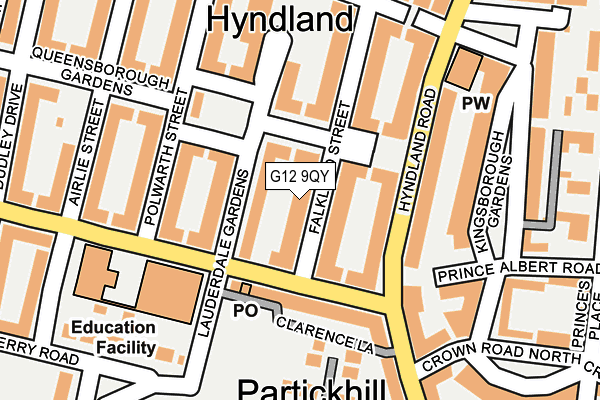 G12 9QY map - OS OpenMap – Local (Ordnance Survey)