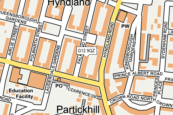 G12 9QZ map - OS OpenMap – Local (Ordnance Survey)