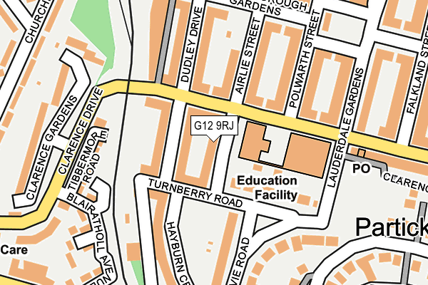 G12 9RJ map - OS OpenMap – Local (Ordnance Survey)