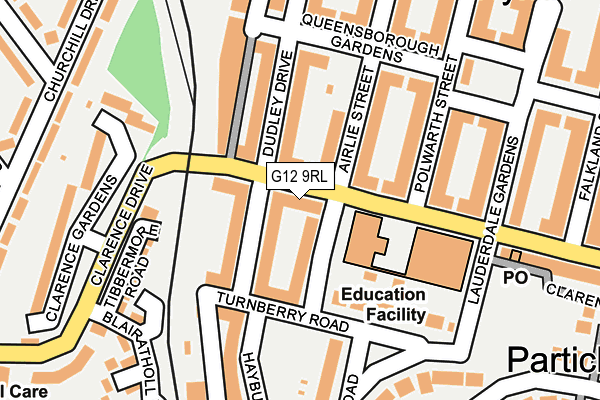 G12 9RL map - OS OpenMap – Local (Ordnance Survey)