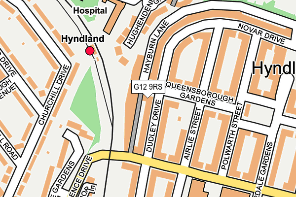 G12 9RS map - OS OpenMap – Local (Ordnance Survey)