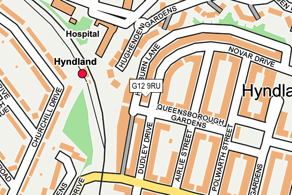 G12 9RU map - OS OpenMap – Local (Ordnance Survey)