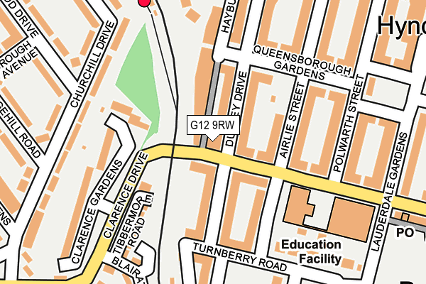 G12 9RW map - OS OpenMap – Local (Ordnance Survey)