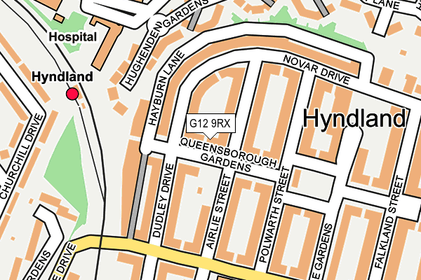 G12 9RX map - OS OpenMap – Local (Ordnance Survey)