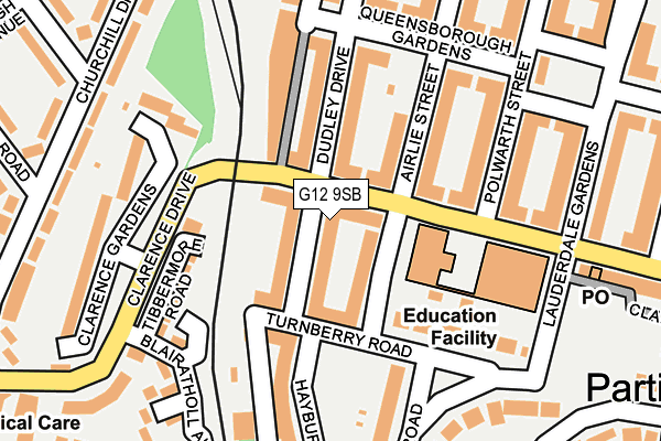 G12 9SB map - OS OpenMap – Local (Ordnance Survey)