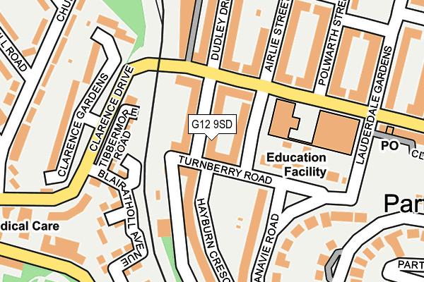 G12 9SD map - OS OpenMap – Local (Ordnance Survey)