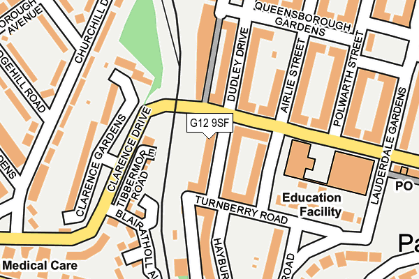 G12 9SF map - OS OpenMap – Local (Ordnance Survey)