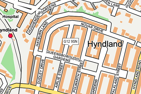 G12 9SN map - OS OpenMap – Local (Ordnance Survey)