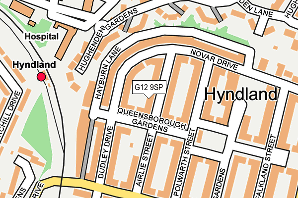 G12 9SP map - OS OpenMap – Local (Ordnance Survey)