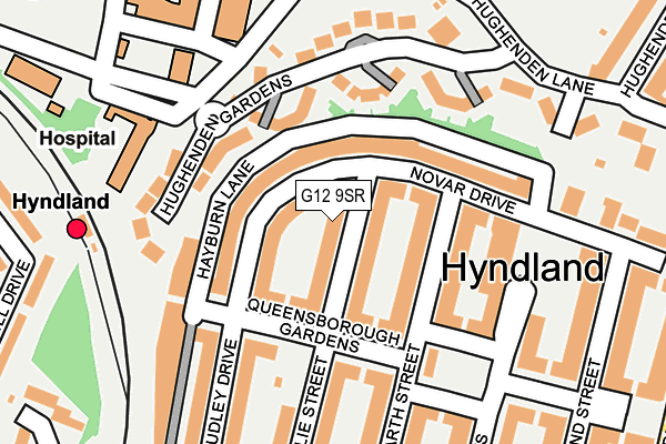 G12 9SR map - OS OpenMap – Local (Ordnance Survey)