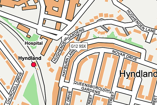 G12 9SX map - OS OpenMap – Local (Ordnance Survey)