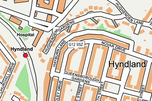 G12 9SZ map - OS OpenMap – Local (Ordnance Survey)