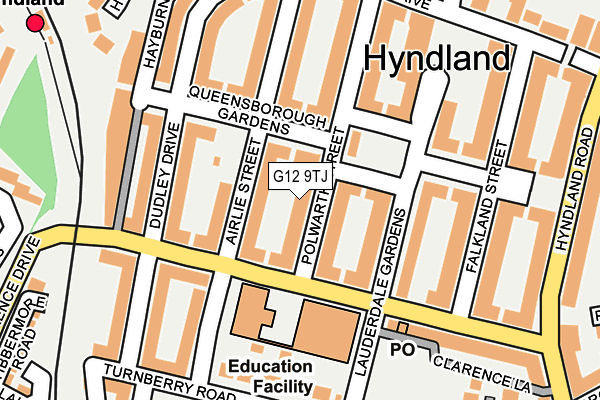 G12 9TJ map - OS OpenMap – Local (Ordnance Survey)