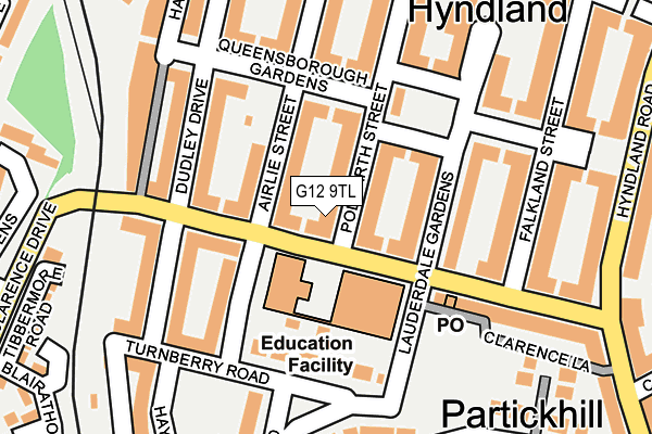 G12 9TL map - OS OpenMap – Local (Ordnance Survey)