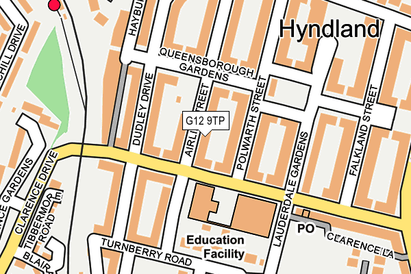 G12 9TP map - OS OpenMap – Local (Ordnance Survey)