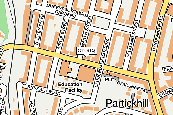 G12 9TQ map - OS OpenMap – Local (Ordnance Survey)