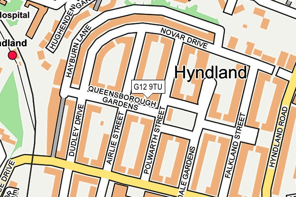 G12 9TU map - OS OpenMap – Local (Ordnance Survey)