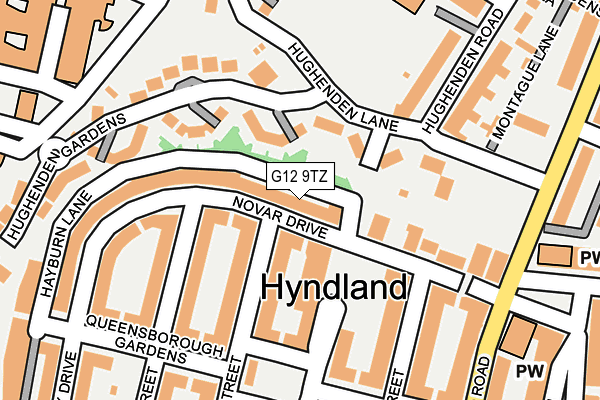 G12 9TZ map - OS OpenMap – Local (Ordnance Survey)