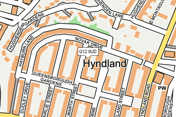 G12 9UD map - OS OpenMap – Local (Ordnance Survey)