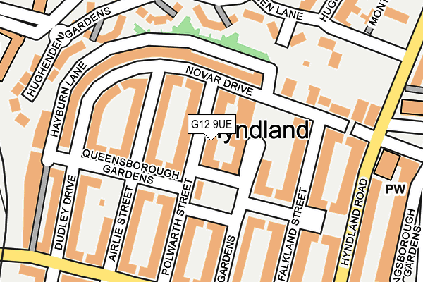 G12 9UE map - OS OpenMap – Local (Ordnance Survey)