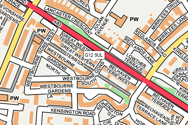 G12 9UL map - OS OpenMap – Local (Ordnance Survey)