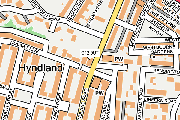 G12 9UT map - OS OpenMap – Local (Ordnance Survey)
