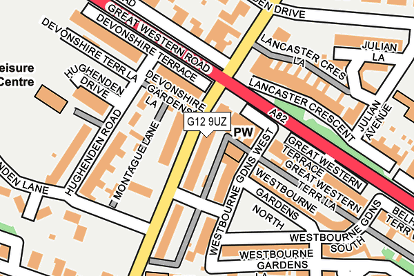 G12 9UZ map - OS OpenMap – Local (Ordnance Survey)