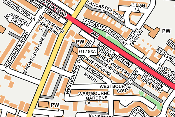 G12 9XA map - OS OpenMap – Local (Ordnance Survey)