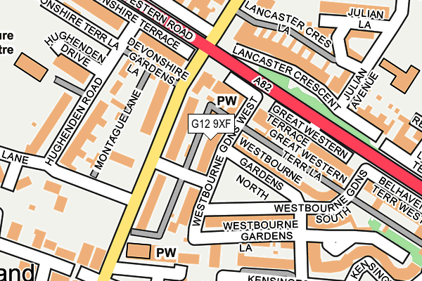 G12 9XF map - OS OpenMap – Local (Ordnance Survey)