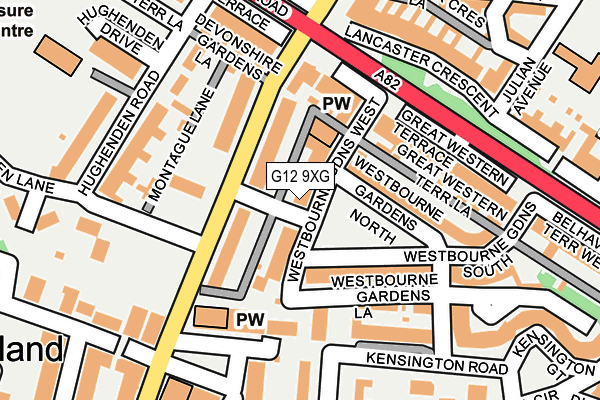 G12 9XG map - OS OpenMap – Local (Ordnance Survey)