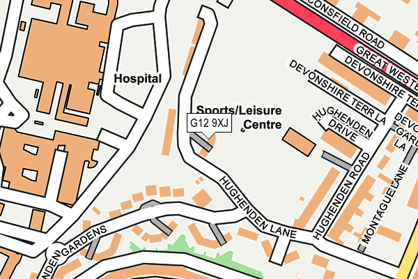 G12 9XJ map - OS OpenMap – Local (Ordnance Survey)