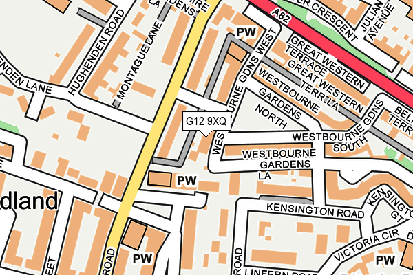 G12 9XQ map - OS OpenMap – Local (Ordnance Survey)