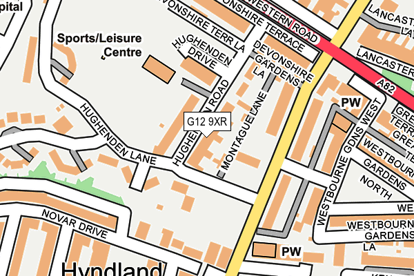 G12 9XR map - OS OpenMap – Local (Ordnance Survey)