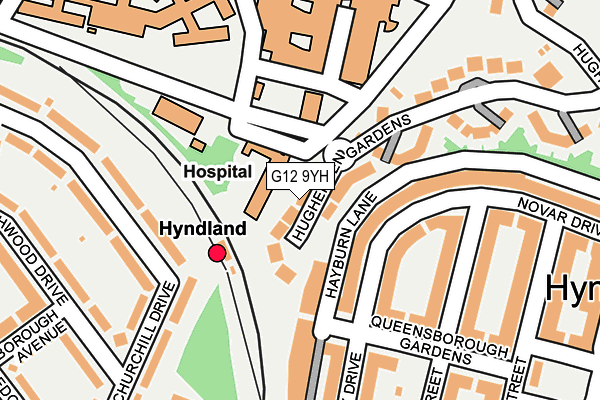 G12 9YH map - OS OpenMap – Local (Ordnance Survey)