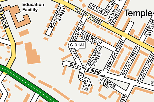 G13 1AJ map - OS OpenMap – Local (Ordnance Survey)