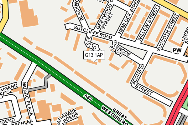 G13 1AP map - OS OpenMap – Local (Ordnance Survey)
