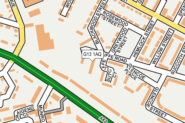 G13 1AQ map - OS OpenMap – Local (Ordnance Survey)